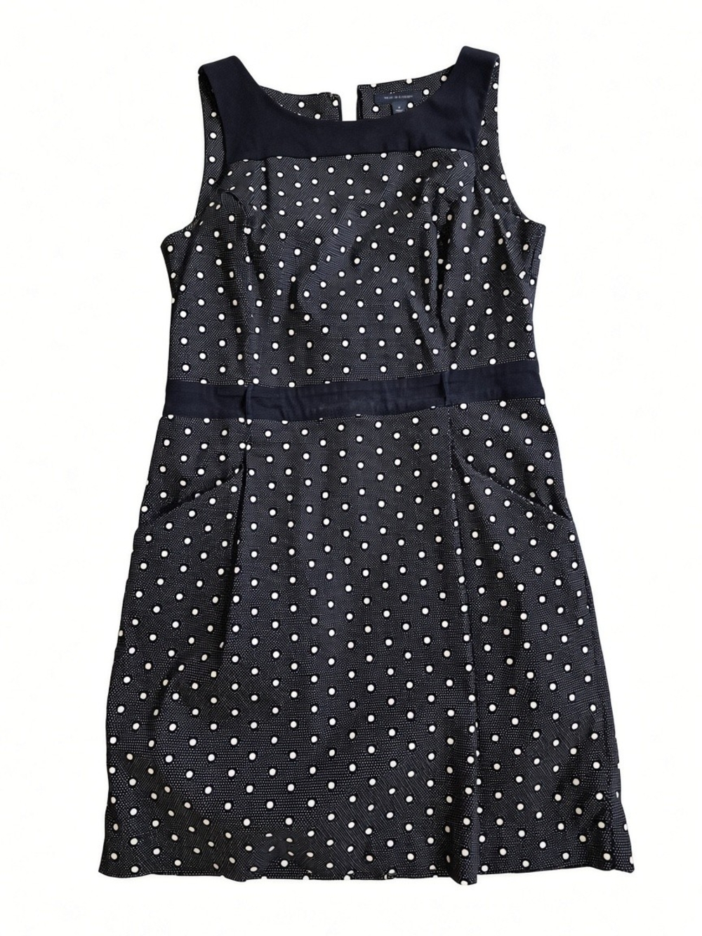 Tommy Hilfiger Navy Polka Dot Sleeveless Sheath Dress